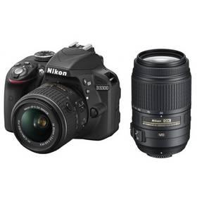 Digitální fotoaparát Nikon D3300 + 18-55 AF-S DX VR II + 55-300 VR černý