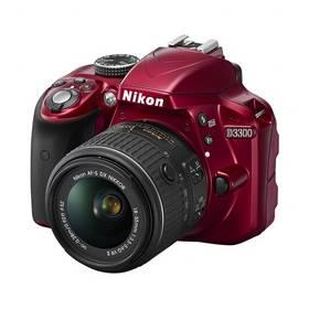 Digitální fotoaparát Nikon D3300 + 18-55 AF-S DX VR II červený