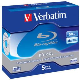 Disk Verbatim BD-R DualLayer 50GB, 6x, jewel, 5ks (43748)