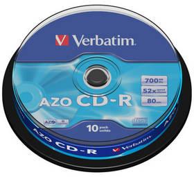 Disk Verbatim CD-R 700MB/80min, 48x, Crystal, 10-cake (43429)