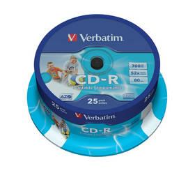 Disk Verbatim CD-R 700MB/80min, 52x, printable, 25-cake (43439)