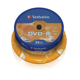 Disk Verbatim DVD-R 4,7GB, 16x, 25-cake (43522)