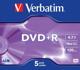 Disk Verbatim DVD+R 4,7GB, 16x,  jewel, 5ks (43497)