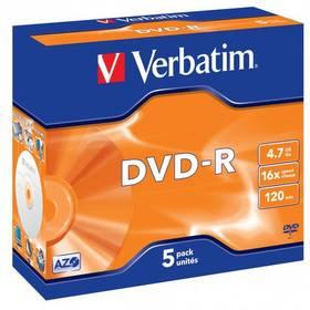 Disk Verbatim DVD-R 4,7GB, 16x, jewel box, 5ks (43519)