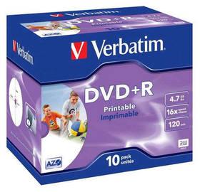 Disk Verbatim DVD+R 4,7GB, 16x, printable, jewel box, 10ks (43508)