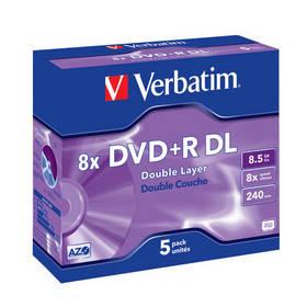 Disk Verbatim DVD+R DualLayer, 8,5GB, 8x jewel box, 5ks (43541)