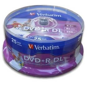 Disk Verbatim DVD+R DualLayer, 8,5GB, 8x, printable, 25-cake (43667)