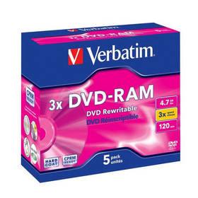 Disk Verbatim DVD-RAM  4,7GB 3x jewel box, 5ks (43450)