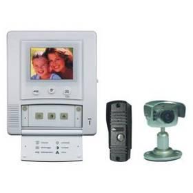 Dveřní videotelefon Moveto V-027C s přídavnou kamerou stříbrný