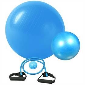 Fitness rehabilitační sada Brother gymball, overball, masážní míček, expandér - modrá barva