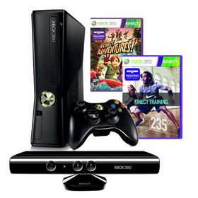 Herní konzole Microsoft Xbox 360 4GB Kinect + Kinect Aventures + Nike Fitness (S4G-00179 ) černá