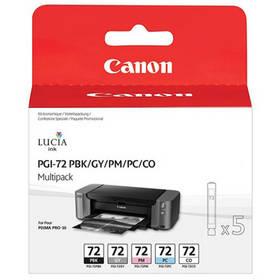 Inkoustová náplň Canon PGI-72 PBK/GY/PM/PC/CO, 1640 stran (6403B007) černá/stříbrná/šedá/červená/modrá