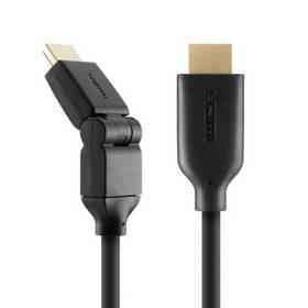 Kabel Belkin HDMI 1.4 otočný 180° konektor, 2m (F3Y026bf2M) černý