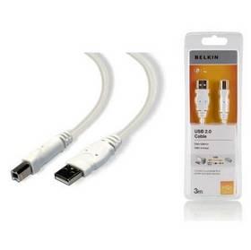 Kabel Belkin USB 2.0 A - B, 3m (F3U154cp3M-WHT) bílý
