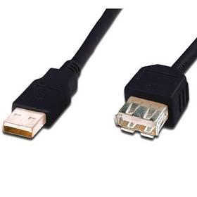 Kabel Digitus USB 2.0 prodlužovací A - A, 5m (AK-300201-050-S) černý