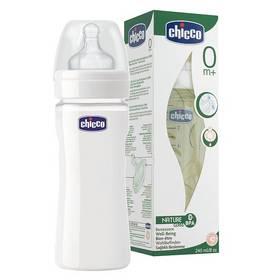 Kojenecká láhev Chicco sklo 240 ml, silik.d., 0+