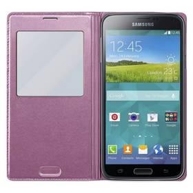 Kryt na mobil Samsung EF-CG900BP flip S-View pro Galaxy S5 (SM-G900) (EF-CG900BPEGWW) růžový