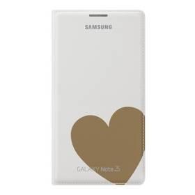 Kryt na mobil Samsung EF-EN900BD flip Wallet Moschino pro Galaxy Note 3 (N9005) (EF-EN900BDEGWW) bílý/zlatý
