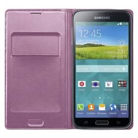 Kryt na mobil Samsung EF-WG900BP flip s kapsou pro Galaxy S5 (SM-G900) (EF-WG900BPEGWW) růžový