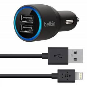 Nabíječka Belkin USB dual 2 x 2.1A + Lightning kabel (F8J071bt04-BLK) černá/modrá