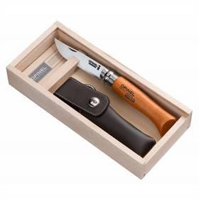 Nůž zavírací Opinel Carbon Tradition VRN N°08, čepel 8,5 cm - BUK + pouzdro, dřevěná krabička