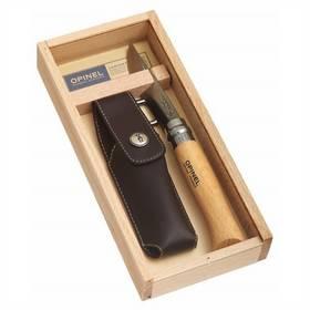 Nůž zavírací Opinel INOX Tradition VRI N°08 Inox, čepel 8,5 cm - BUK + pouzdro, dřevěná krabička