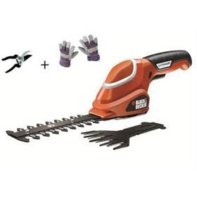 Nůžky na trávu Black-Decker GSL700, Aku + rukavice a nůžky