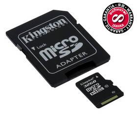 Paměťová karta Kingston MicroSDHC 32GB Class10 + adapter (SDC10/32GB)