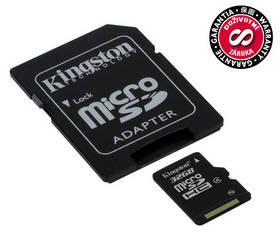Paměťová karta Kingston MicroSDHC 32GB Class4  + adapter (SDC4/32GB)