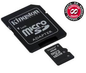 Paměťová karta Kingston MicroSDHC 4GB Class4 +  adapter (SDC4/4GB)