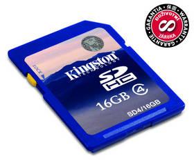 Paměťová karta Kingston SDHC 16GB Class4 (SD4/16GB)