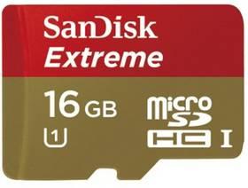 Paměťová karta Sandisk Extreme microSDHC 16GB, class 10 + adaptér (123819)