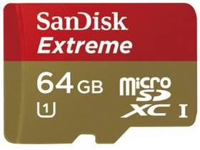 Paměťová karta Sandisk Extreme microSDXC 64GB, class 10 + adaptér (123821)