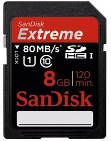 Paměťová karta Sandisk Extreme SDHC 8GB, class 10, UHS 1 (123812)