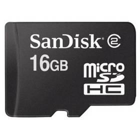 Paměťová karta Sandisk Micro SDHC 16GB Class 4 + adaptér (46992) černá