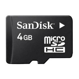 Paměťová karta Sandisk Micro SDHC 4GB Class 4 + adaptér (90976) černá