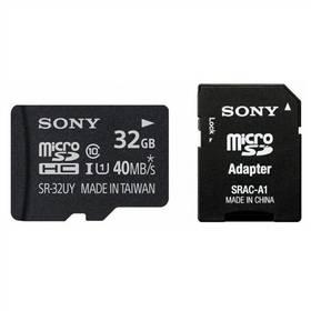 Paměťová karta Sony MicroSDHC 32GB Class 10 UHS 1 + adapter (SR32UYA) černá