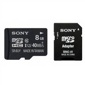 Paměťová karta Sony MicroSDHC 8 GB Class 10 UHS 1 + adapter (SR8UYA) černá