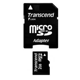 Paměťová karta Transcend Micro SD 2GB + adapter (TS2GUSD) černá
