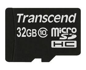Paměťová karta Transcend MicroSDHC 32GB Class10 + adapter (TS32GUSDHC10)