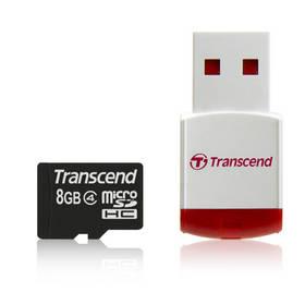 Paměťová karta Transcend MicroSDHC 8GB Class4 + USB reader (TS8GUSDHC4-P3)