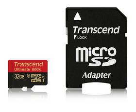 Paměťová karta Transcend MicroSDHC Ultimate 32GB Class 10 UHS-1 U1 + adapter (TS32GUSDHC10U1)