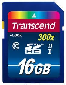 Paměťová karta Transcend SDHC Premium 16GB Class10 UHS-I (TS16GSDU1) (Náhradní obal / Silně deformovaný obal 4819004382)