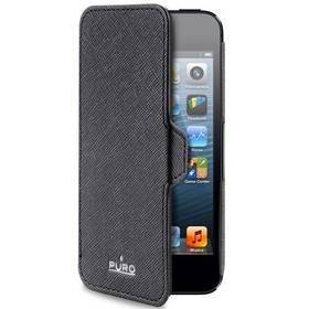 Pouzdro na mobil Puro Booklet Ultra Slim pro Apple  iPhone 5 (IPC5BOOKBLK) černé