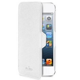 Pouzdro na mobil Puro Booklet Ultra Slim pro Apple iPhone 5 (IPC5BOOKWHI) bílé