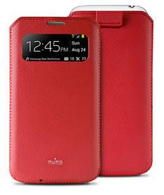 Pouzdro na mobil Puro Slim Essential View  pro Samsung Galaxy S4 mini (PCSLIMS4MINIVIEWRED) červené