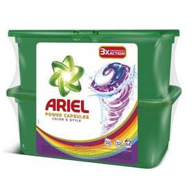 Prací prostředek Ariel Color & Style tekuté tablety 2 x 32 ks