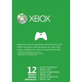 Předplacená karta Microsoft Xbox 360 LIVE Gold - zlaté členství 12 měsíců (52M-00311)