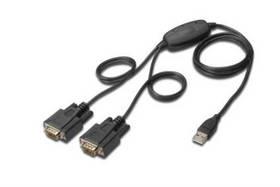 Převodník Digitus USB 2.0 - 2x RS232 1,5m (DA-70158)