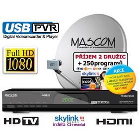 Satelitní komplet Mascom MC2202HD/80MBL+M7 černý